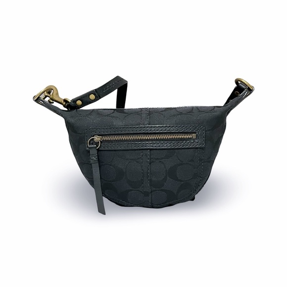 Coach Y2K Coach Black on Black Signature C Jacquard Baguette Mini Crossbody Bag - Picture 6 of 12
